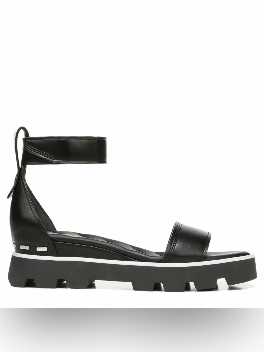 Franco Sarto Black Lug Platform Ankle-Strap Sandal